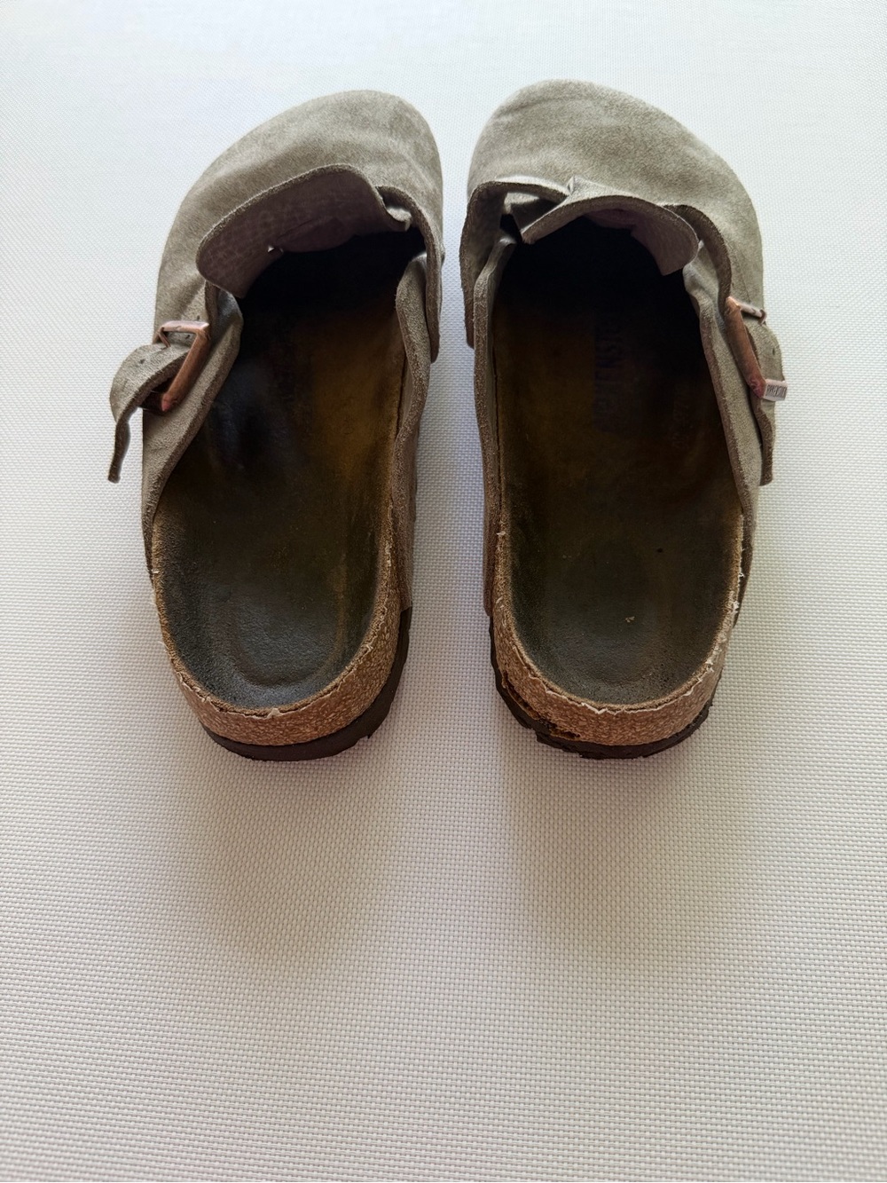 Birkenstock Women's Suede Clogs in Taupe - Picture 3 of 10
